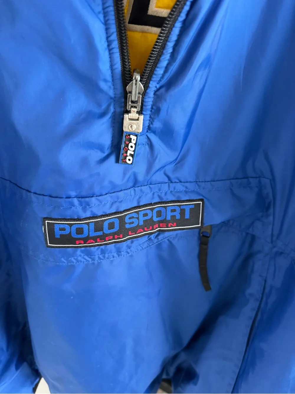 Vintage Polo Sport Ralph Lauren Puffer Jacket Reversible Yellow/blue Men Size XL